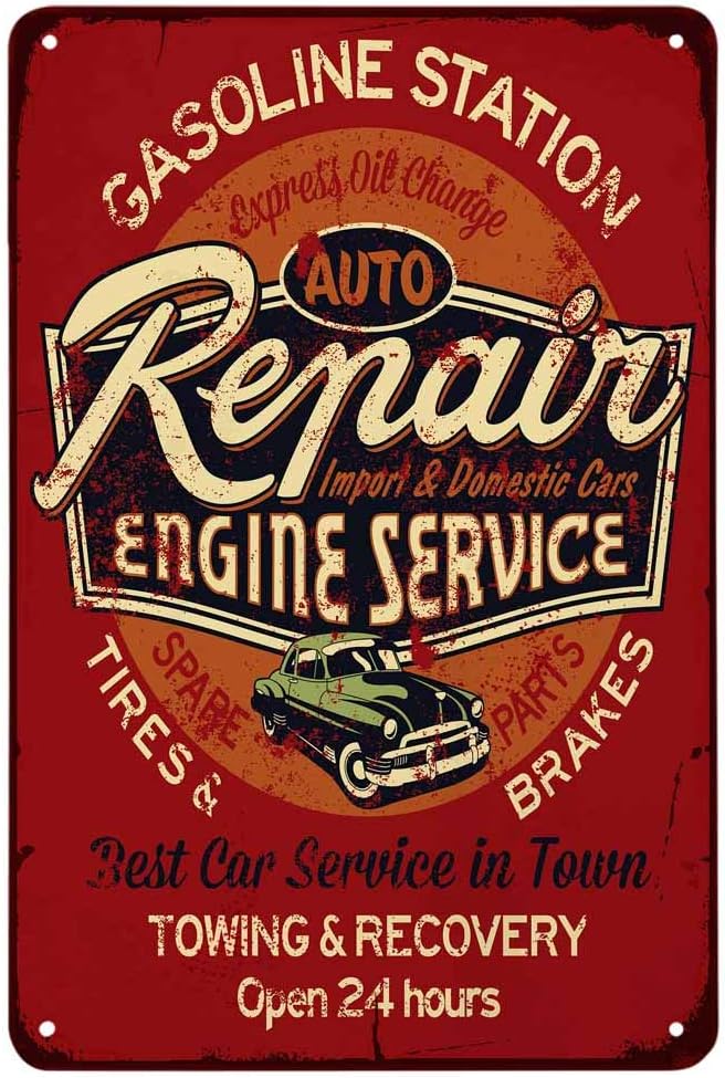Auto Repair Shop Open - Targa in Metallo Vintage per Riparazione