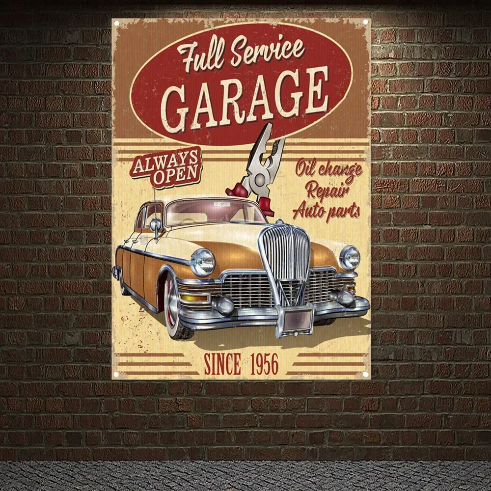 Poster Vintage 'ALWAYS OPEN GA - Auto Repair Shop Open recensione e prezzo