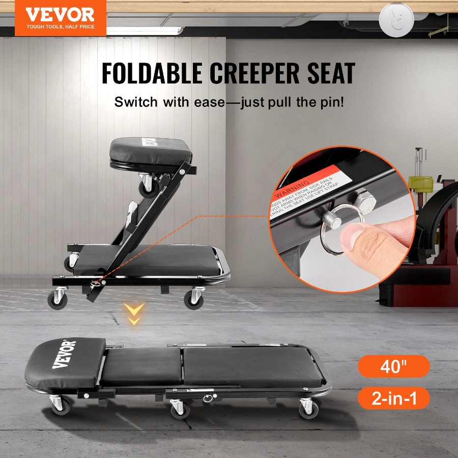Sgabello da meccanico pieghevo - Garage Creeper Roller recensione e prezzo